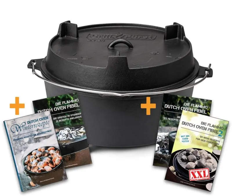 Grillfuerst-DO20-Bundle-Buecher.jpg.webp Dutch Oven BBQ Edition DO20 - inkl. Dutch Oven Fibel/Fibel XXL/Fibel XXL 2 und Winterrezepte – Bild 1